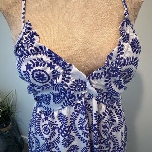 Blue and White Maxi Sundress